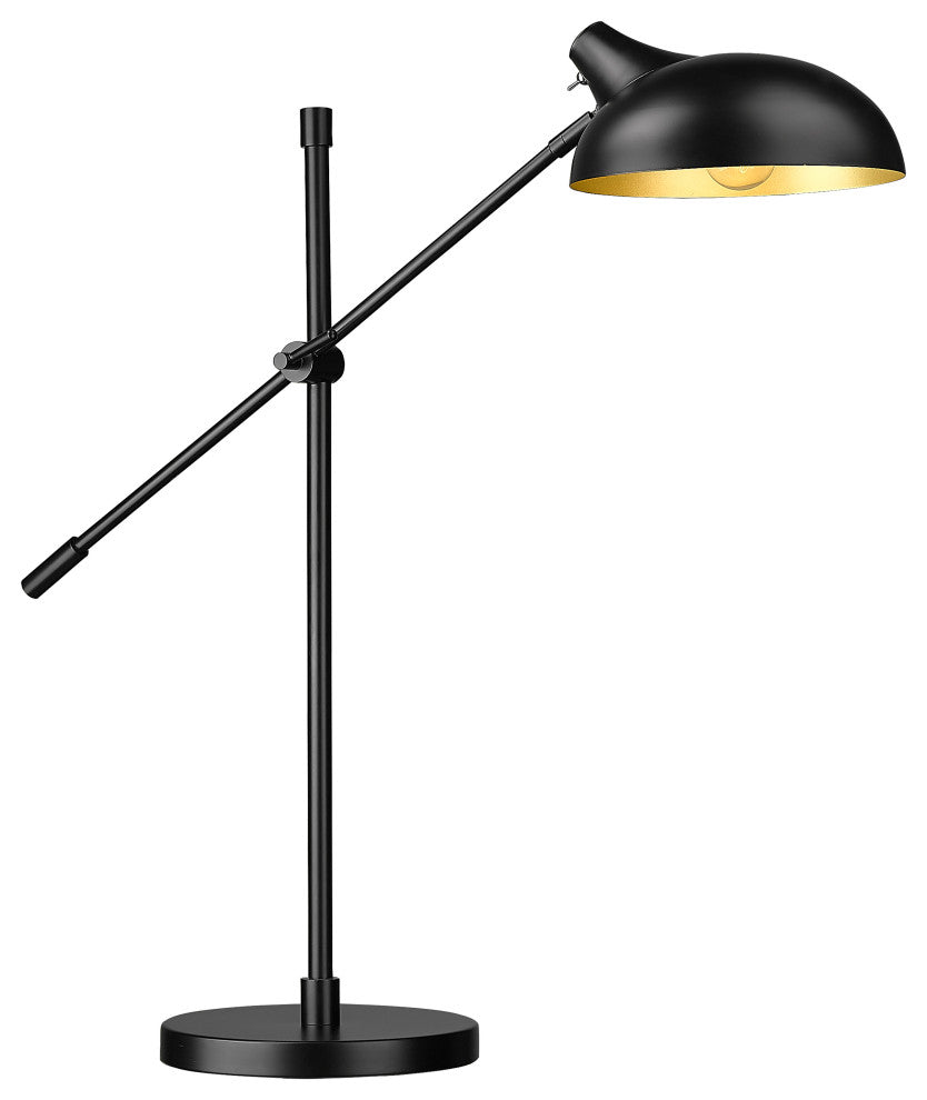 Zlite 1942TL-MB 1-Light Table Lamp, Outer Matte Black, Inner Golden