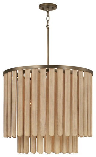 Capital Lighting 355651 Jada 5 Light 24"W Wood Pendant - Dark Brass