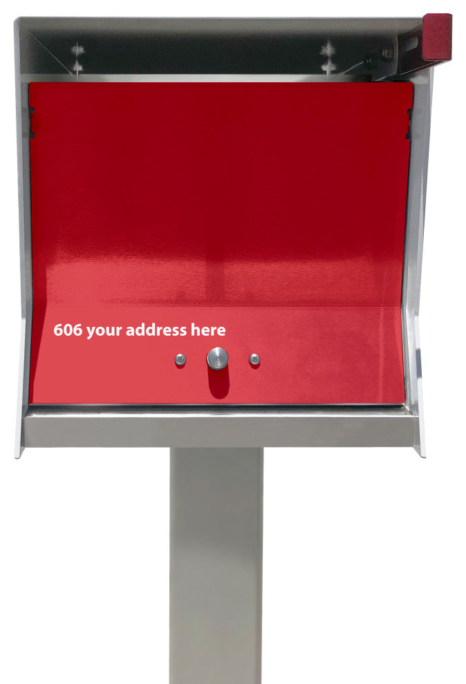The RetroBox with Locking doors. Modern Pole Mounted Mailbox, Pole not included.