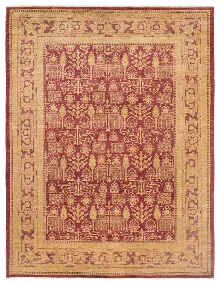 Eclectic, One-of-a-Kind Hand-Knotted Area Rug Orange, 9'2"x12'0"