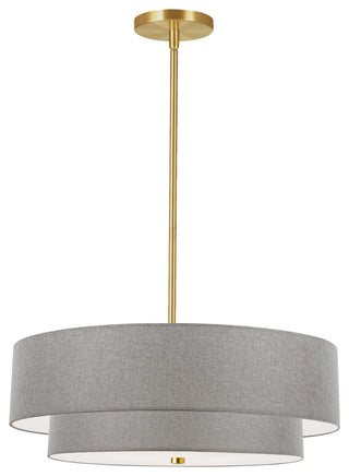 Aged Brass Transitional Pendant, Gray Shade