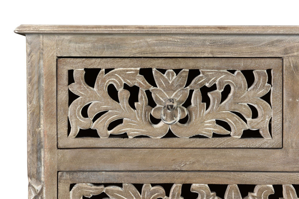Delaney Carved Dresser, Warm Stone Gray