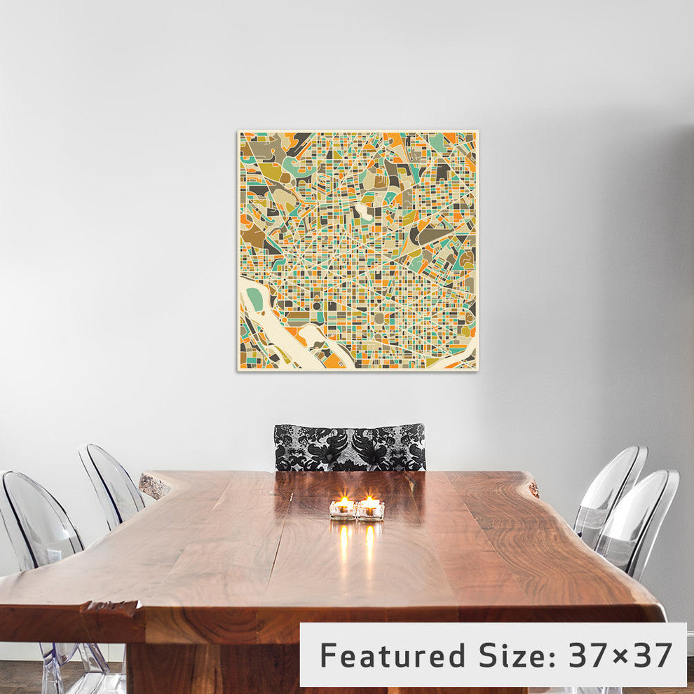 "Abstract City Map of Washington" by Jazzberry Blue, 26x26x1.5