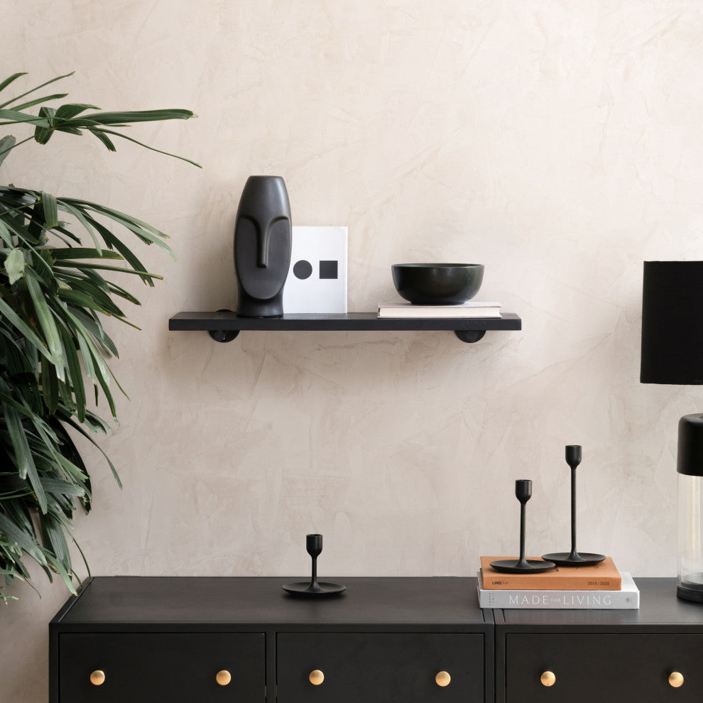 Bailey Wall Mounted Shelves, Black, 24"