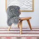 Bowron Mongolian Lambskin Throw Rug, Steel