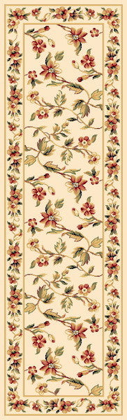 Cambridge 7331 Ivory Floral Vine, 2'2"x7'11" Runner
