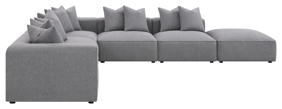 Jennifer 6-piece Upholstered Modular Sectional Grey