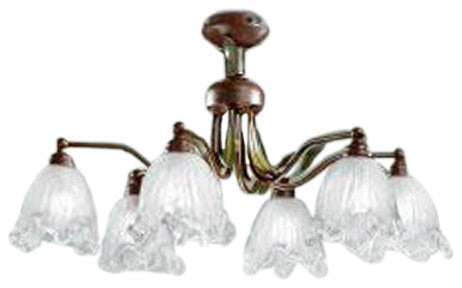 Linda 564 Ceiling Mount, Rust Brown and Gold, Satin White