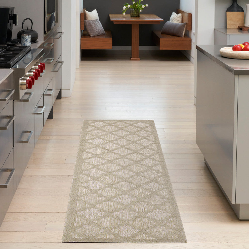 Nourison Nourison Easy Care 2'2" x 14 Cream Modern Rug