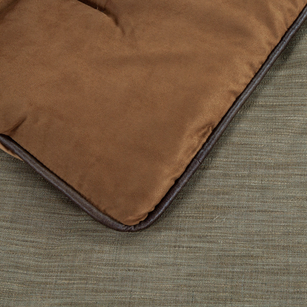Highland Lodge Olive Brown Rustic Bedding 5 Piece Comforter Set, Super King