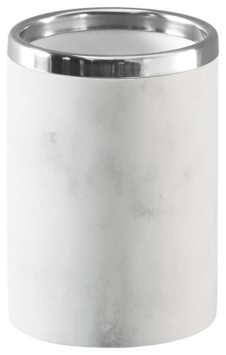Croscill Corsica Modern Marble Bathroom Accessories, Silver, Tumbler