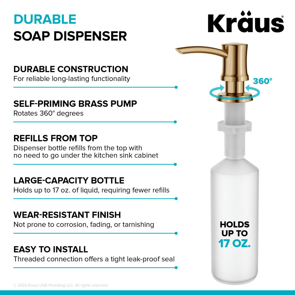 Soap Dispenser, Brushed Brass