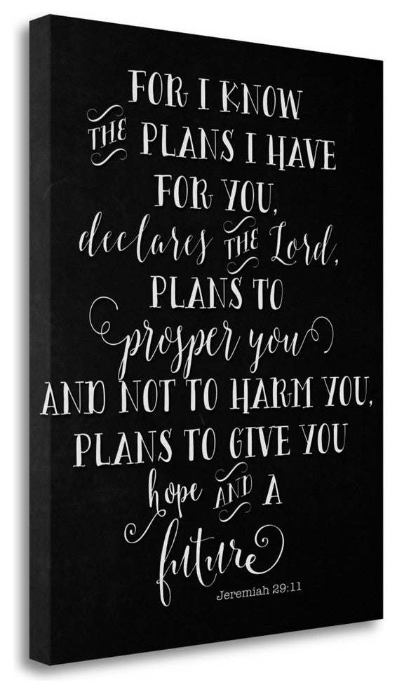"Chalkboard Jeremiah 29 - 11" By Tara Moss, Giclee Print on Gallery Wrap Canvas