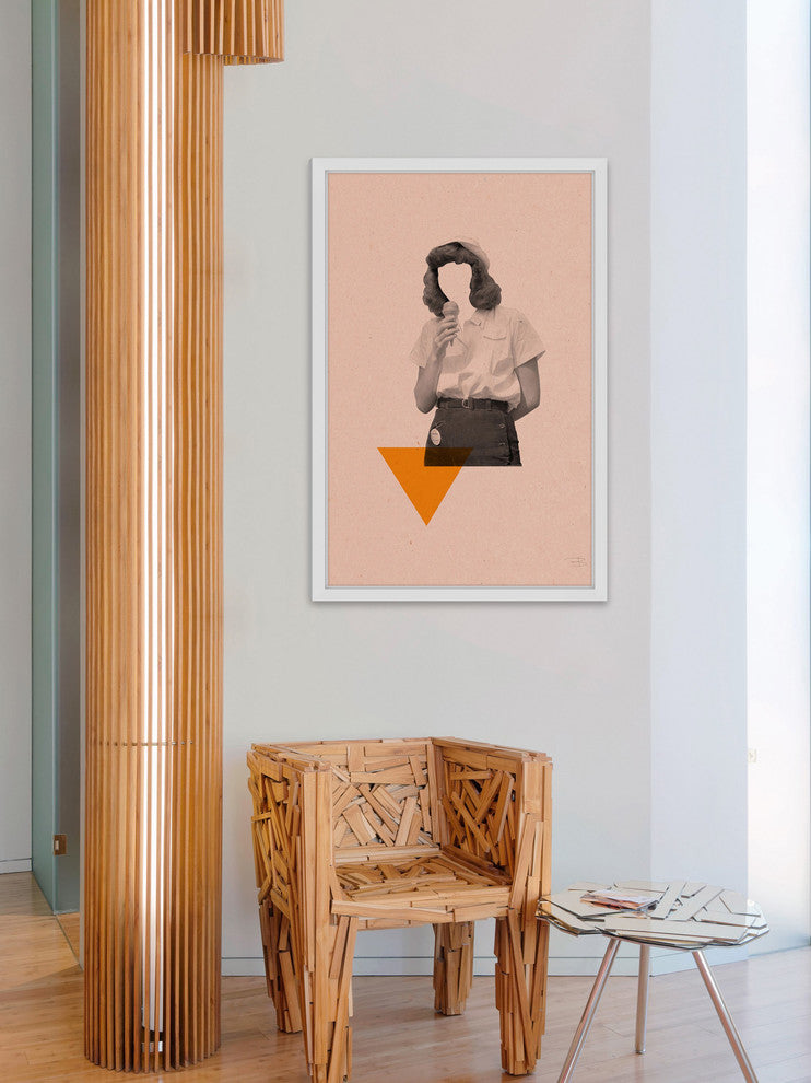 Marmont Hill, "No Face Rosa III" by Bengoa Vazquez Framed Painting Print, 24x36