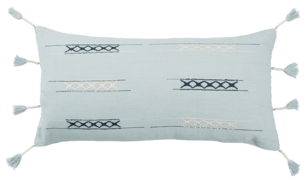 Jaipur Living Seloupe Tribal Light Blue/Cream Poly Fill Pillow 13"X21" Lumbar