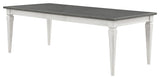 ACME Katia Dining Table With Leaf, Rustic Gray & Weathered White Finish