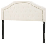GDF Studio Kaarina Elegant Fabric Queen/Full Headboard, Ivory