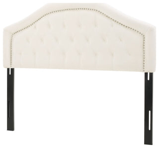 GDF Studio Kaarina Elegant Fabric Queen/Full Headboard, Ivory