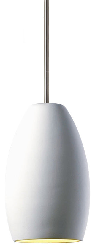 Radiance Curve Pendant, Bisque, Polished Chrome, Rigid Stem, E26