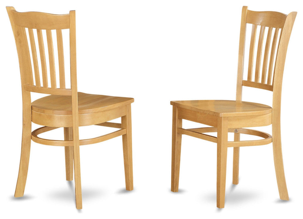 Cagr5-Oak-W 5-Piece Rectangle 60" Dining Table And 4 Wood Seat Kitchen Chairs