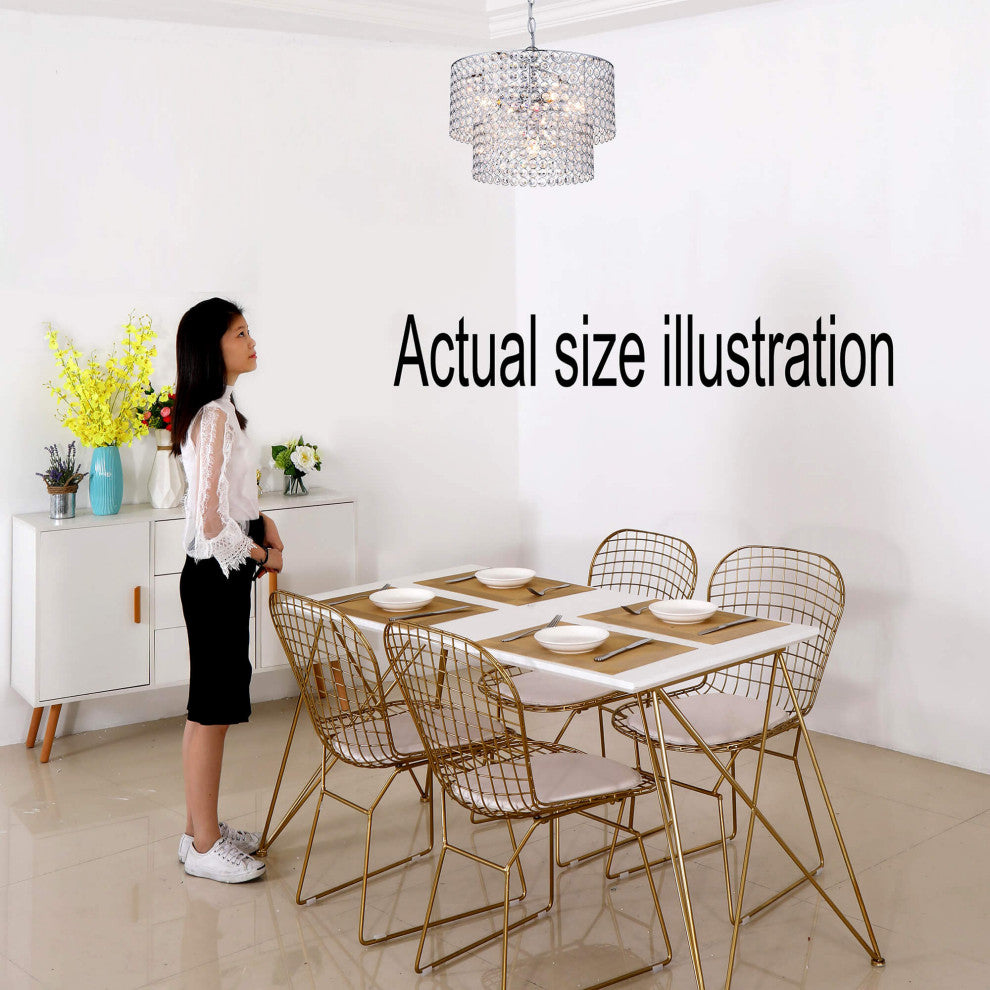 Ainhoa 5-light Chrome Double Round Crystal Chandelier