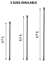 Bundle 2 Cafe Curtain Rods and 4 Self Adhesive Hooks, Chrome, 12" to 16"
