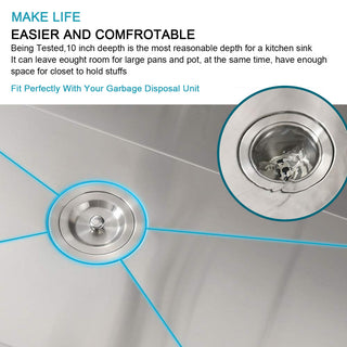 30" double hole single basin undermount kitchen sink