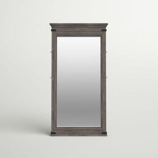 Forge 37" Wide Floor Mirror, Brushed Steel