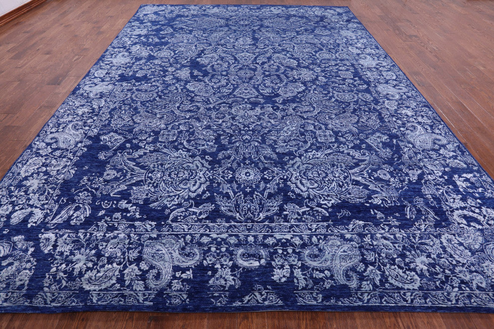 10' 2" X 14' 1" Handmade Wool and Silk Persian Rug Q8688