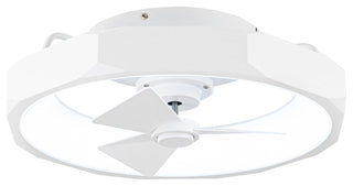 20 in. Modern White Flush Mount LED Ceiling Fan with Remote and DC Motor