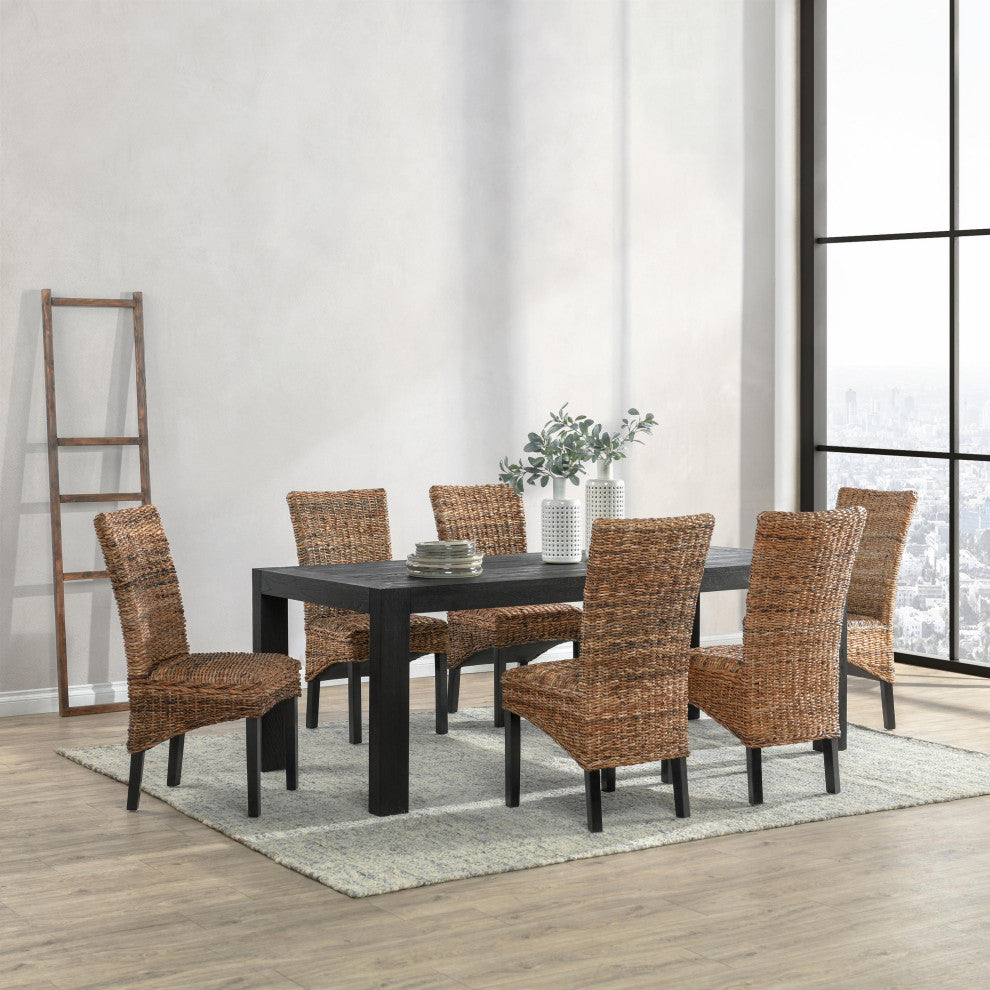 Windsor Rattan Dining Chairs, Set of 2