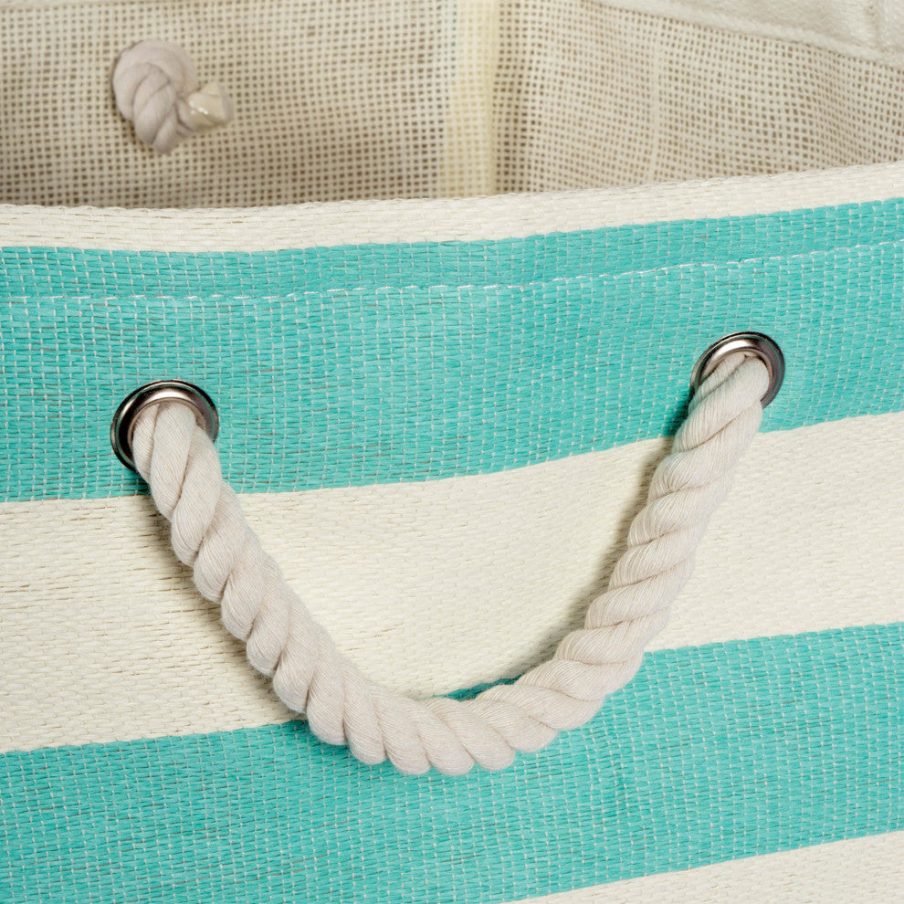 Paper Cube Stripe Aqua Square 16"x16"x16"