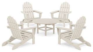 Folding Adirondack 5-Piece Conversation Group, Sand