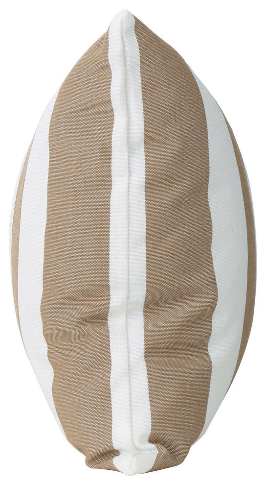GDF Studio Coronado Outdoor Stripe Water Resistant Rectangular Pillow, Brown, Set of 2