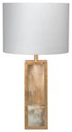 Cloudscape Table Lamp, Taupe and Slate Lacquer With Antique Gold Leafed Metal