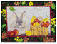 "Bunny With Fruit Basket" by Carissa Luminess, Canvas Art