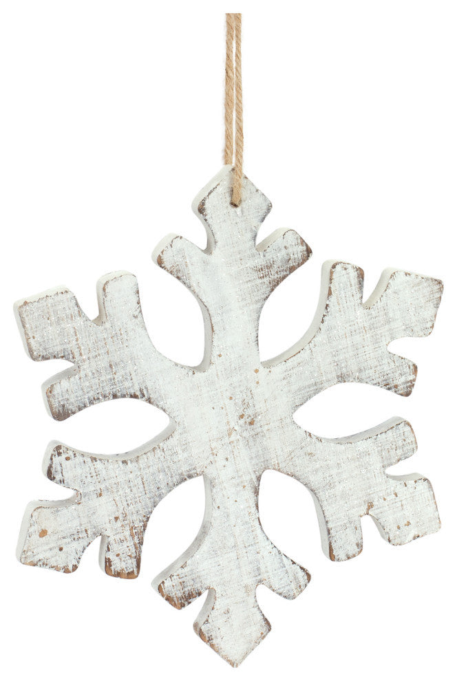 Wood Snowflake Ornament, 12-Piece Set