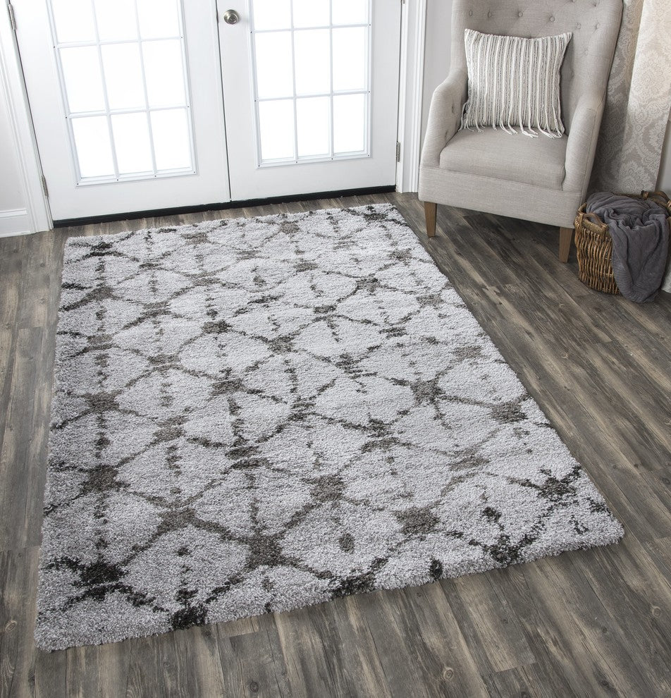 Rizzy Home Adana AN696A Gray Geometric Area Rug, Rectangular 7'10"x10'6"