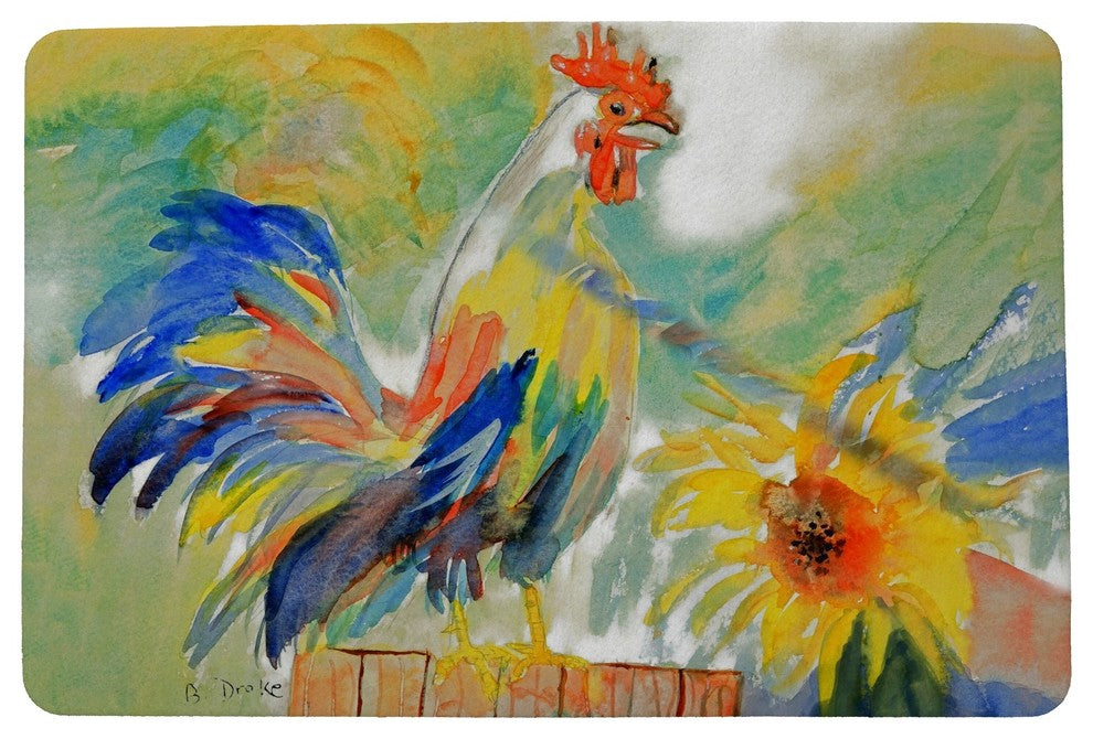 Betsy Drake Betsy's Rooster Door Mat 30x50