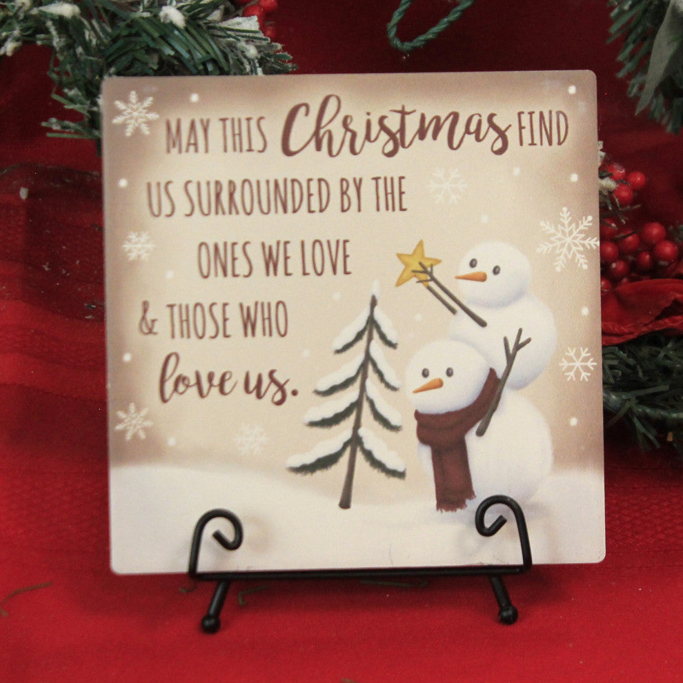 Christmas Christmas Find Us Plaque Ceramic Snowmen Star Tree 66471
