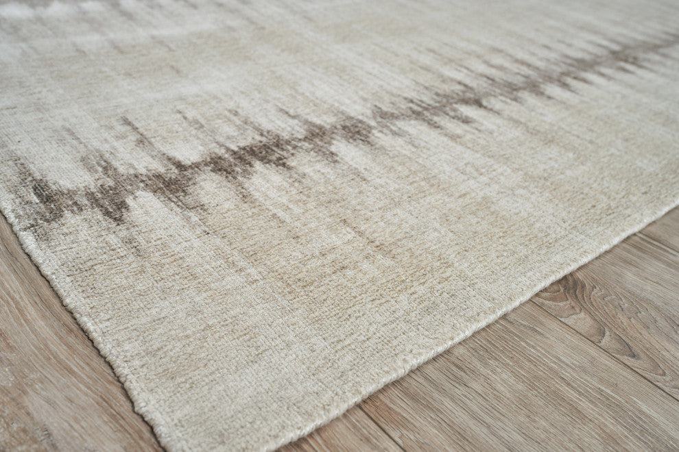 Chroma Handmade Hand Loomed Wool and Bamboo Silk Beige/Brown Area Rug