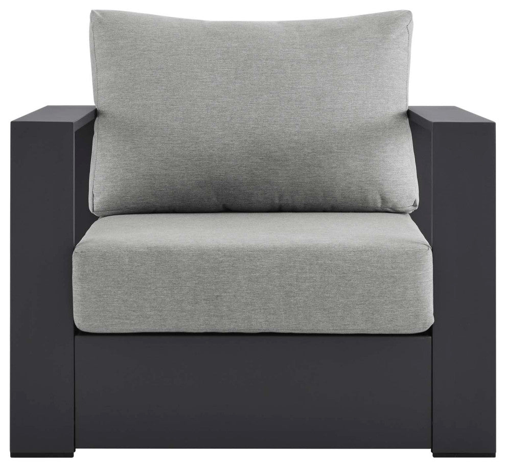 Brentwood Outdoor Patio Powder-Coated Aluminum Armchair, Gray
