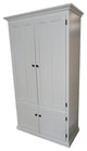 Double Wide Coastal Kitchen Pantry Cabinet, Bright White