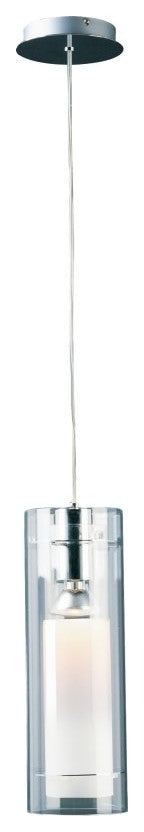 ET2 E22000 Frost 1 Light 6"W Frosted Glass Pendant - Polished Chrome