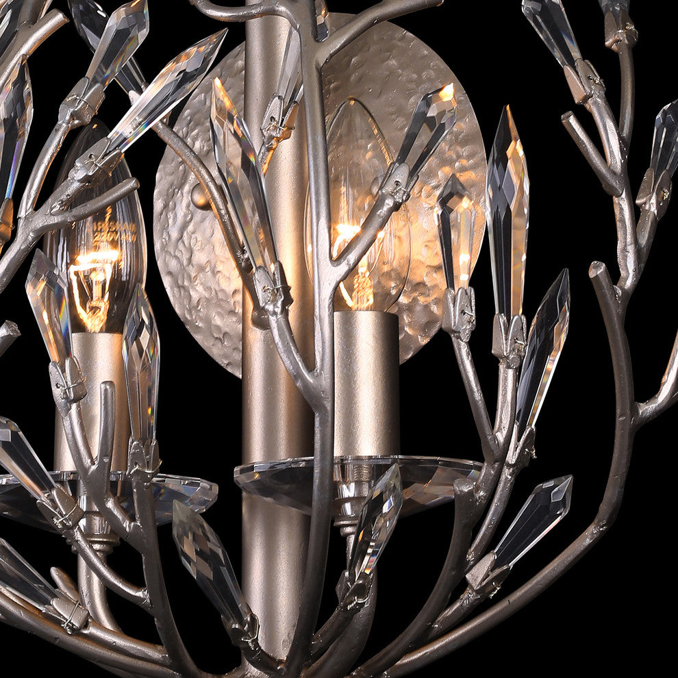 Bask 2-Lt Crystal Sconce - Gold Dust