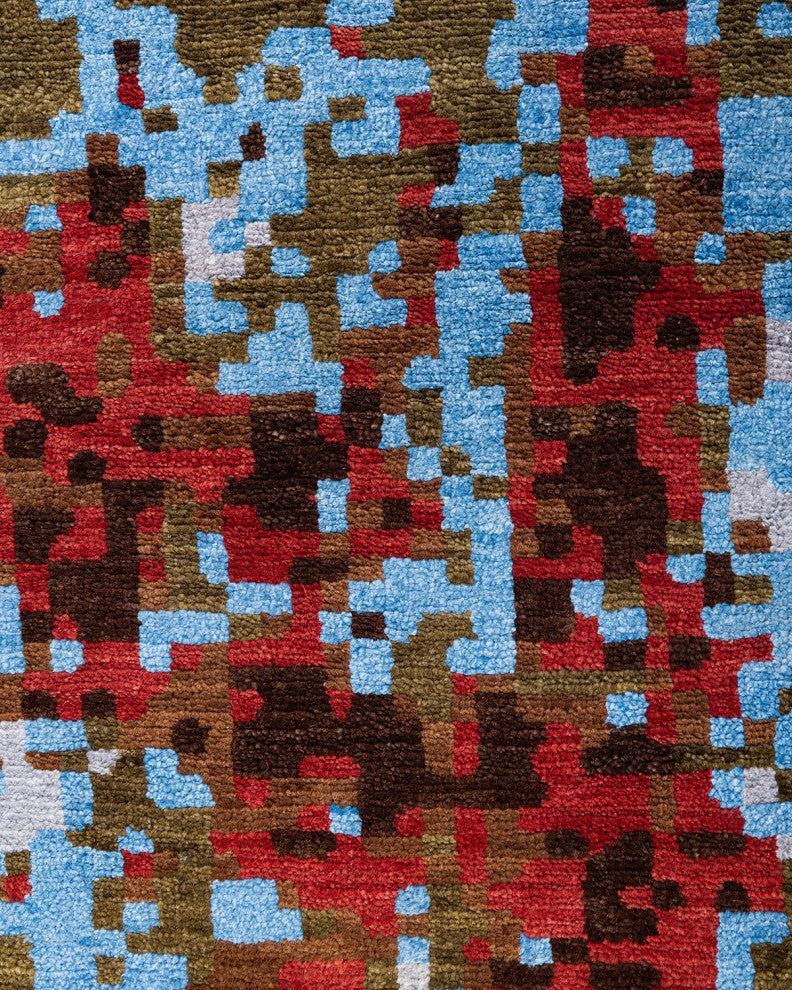 Ikat One-of-a-Kind Hand-Knotted Area Rug Red, 8' 1" x 10' 0"