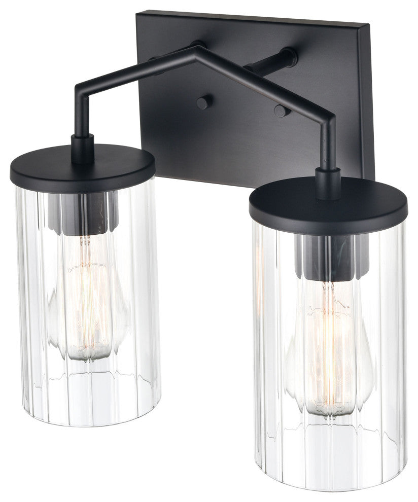 Beverlly 2 Light 13" Matte Black Bathroom Vanity Light
