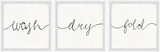 Cursive Laundry Triptych, 3-Piece Set, 32x32 Panels