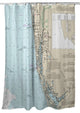 Betsy Drake Naples Bay, FL Nautical Map Shower Curtain