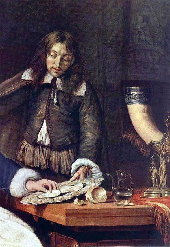 Gabriel Metsu The Breakfast (detail), 18"x27" Gallery Wrapped Canvas Print